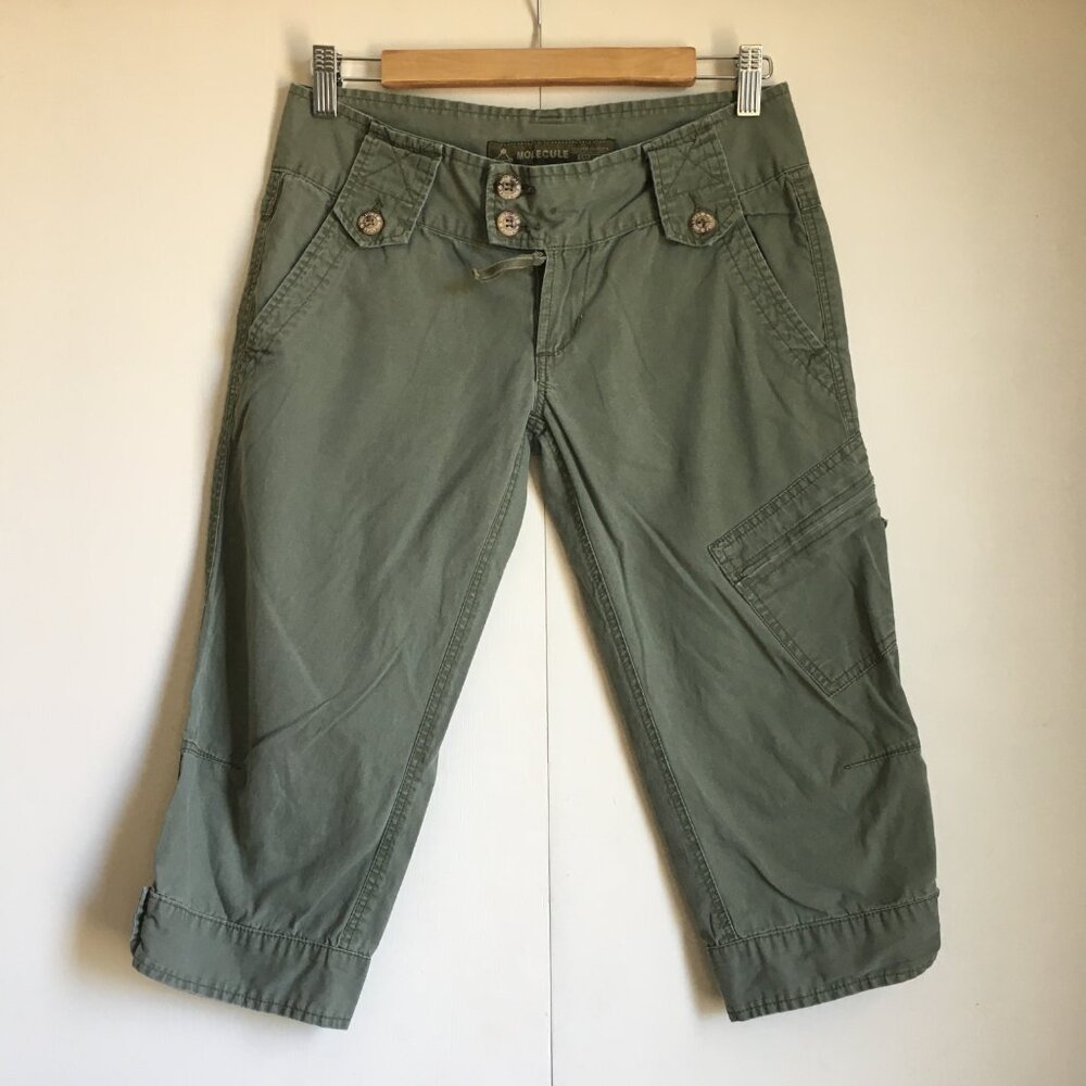 Vintage Army Green Cargo Capris 4 Low Rise Y2K ⚛